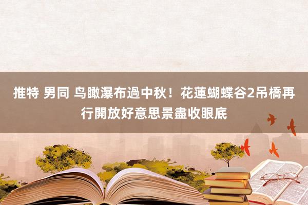 推特 男同 鸟瞰瀑布過中秋！花蓮蝴蝶谷2吊橋再行開放　好意思景盡收眼底