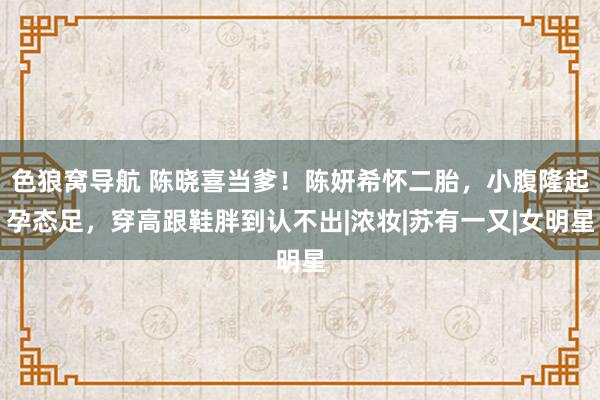 色狼窝导航 陈晓喜当爹！陈妍希怀二胎，小腹隆起孕态足，穿高跟鞋胖到认不出|浓妆|苏有一又|女明星